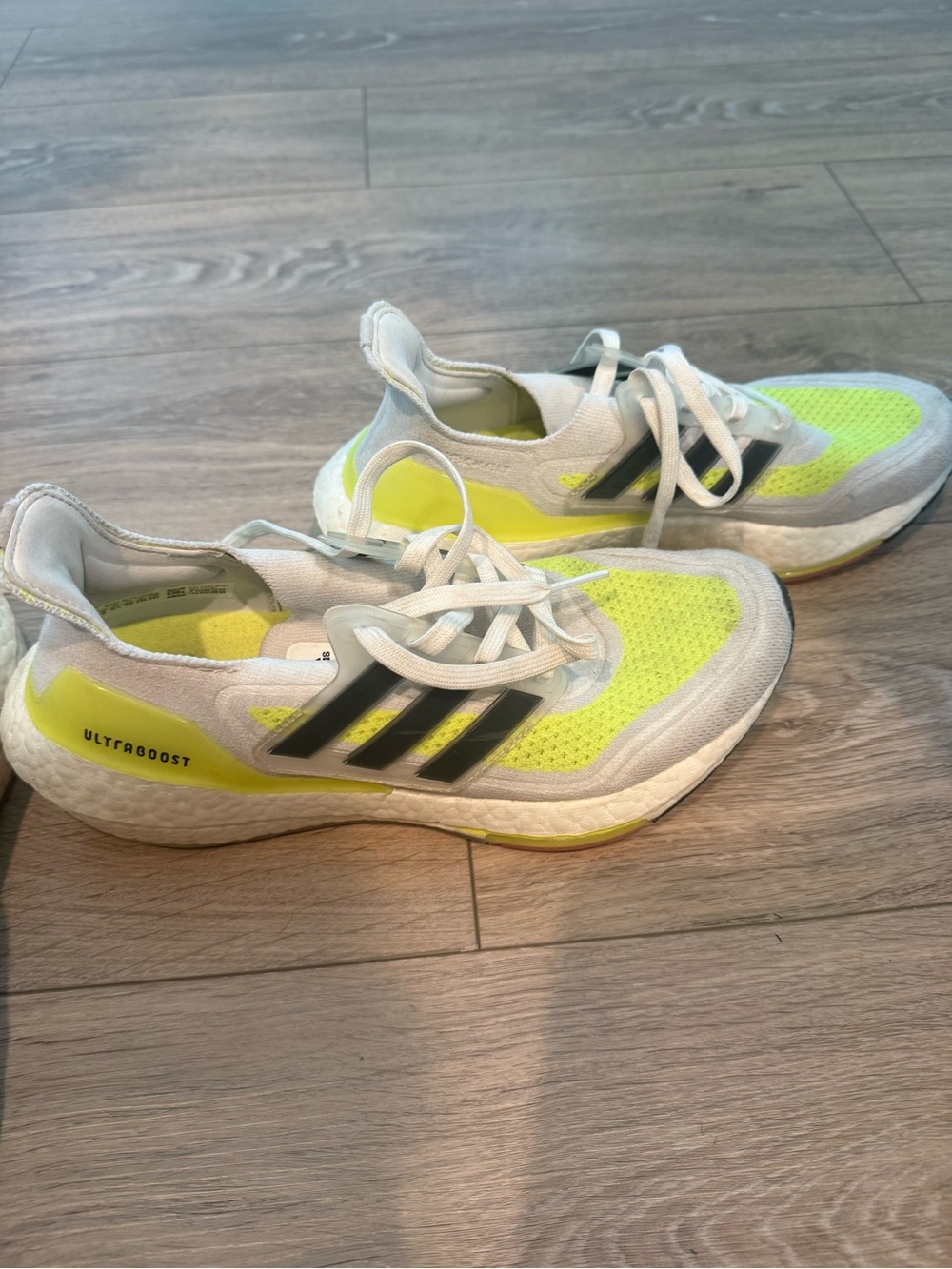 adidas Ultraboost Neon Yellow White Running Shoes